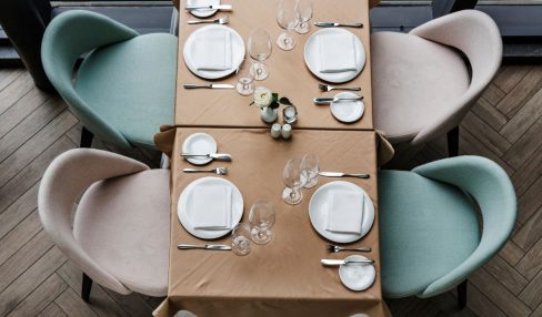 Stylish restaurant tables